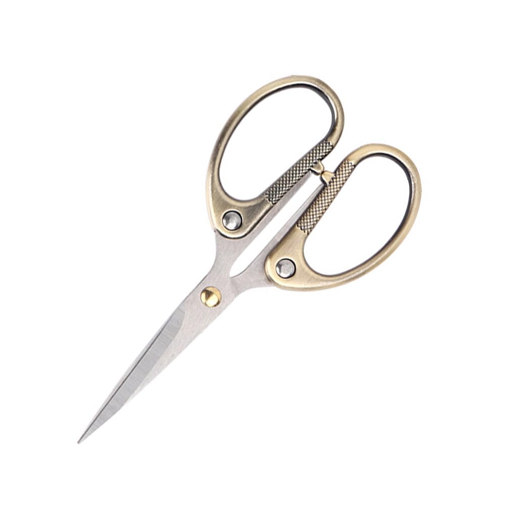 5" All Stainless Steel Office Scissors,Ultra Sharp Blade Shears,Sturdy Sharp Scissor for Office Home School Sewing Fabric Craft Paper All Purpose Scissors Gold