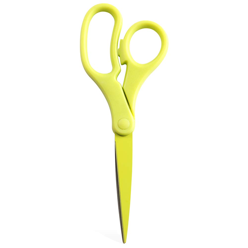 JAM PAPER Multi-Purpose Precision Scissors - 8 Inch - White - Ergonomic Handle & Stainless Steel Blades - Sold Individually