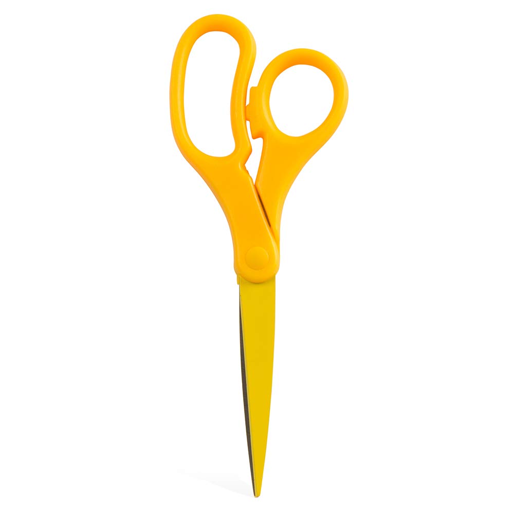 JAM PAPER Multi-Purpose Precision Scissors - 8 Inch - White - Ergonomic Handle & Stainless Steel Blades - Sold Individually