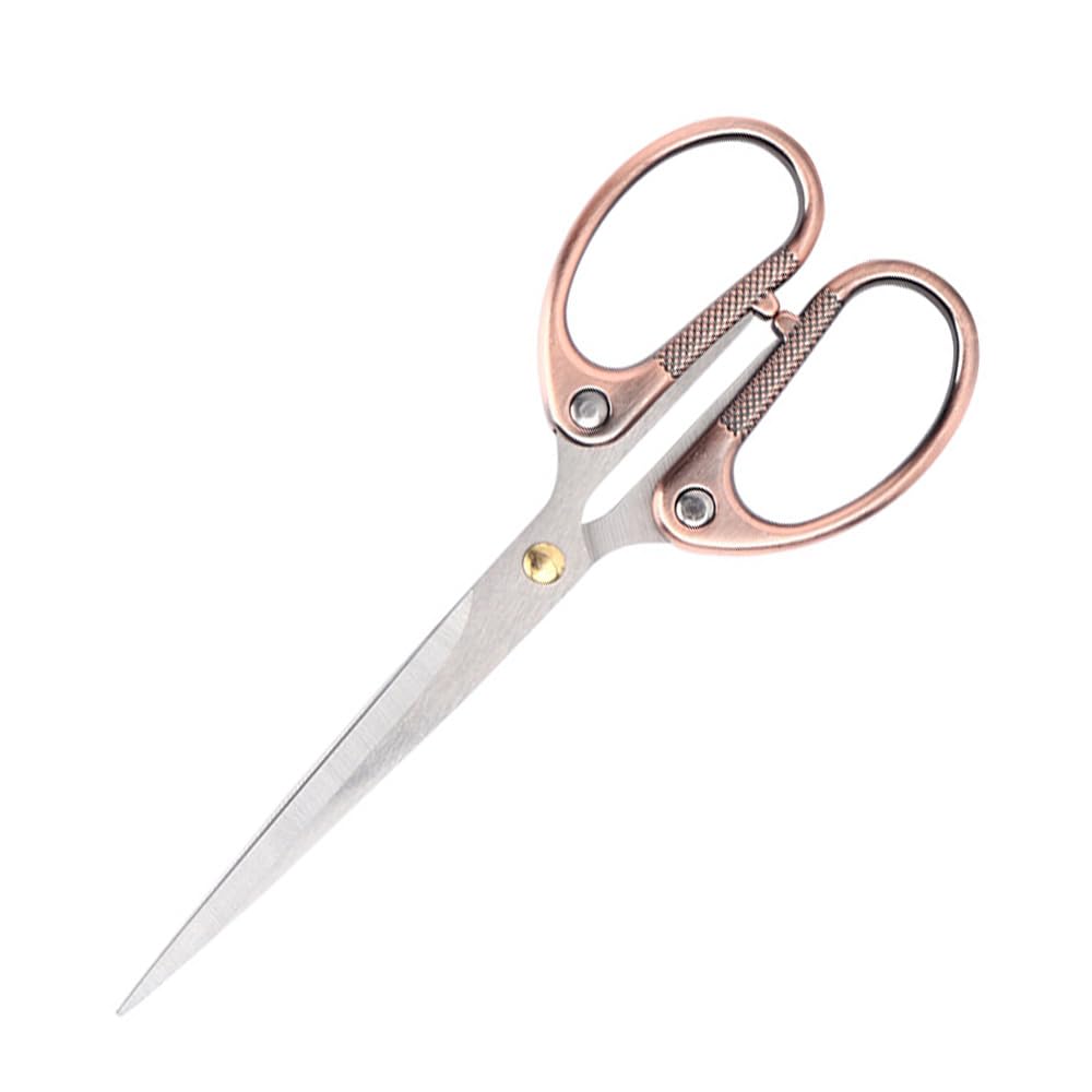 5" All Stainless Steel Office Scissors,Ultra Sharp Blade Shears,Sturdy Sharp Scissor for Office Home School Sewing Fabric Craft Paper All Purpose Scissors Gold