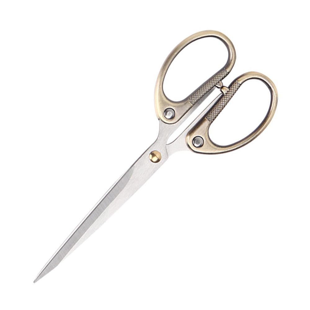 5" All Stainless Steel Office Scissors,Ultra Sharp Blade Shears,Sturdy Sharp Scissor for Office Home School Sewing Fabric Craft Paper All Purpose Scissors Gold