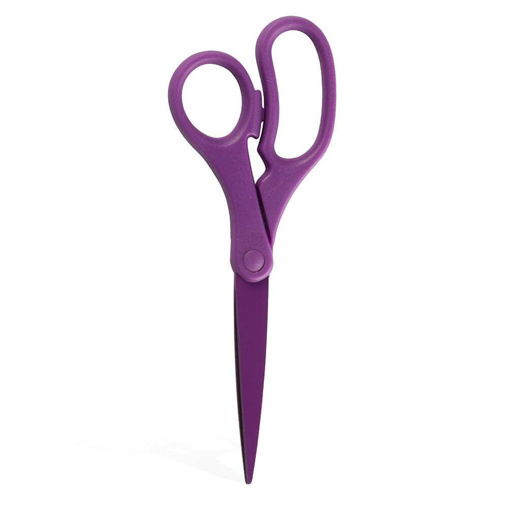 JAM PAPER Multi-Purpose Precision Scissors - 8 Inch - White - Ergonomic Handle & Stainless Steel Blades - Sold Individually