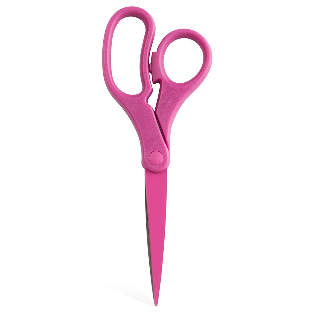 JAM PAPER Multi-Purpose Precision Scissors - 8 Inch - White - Ergonomic Handle & Stainless Steel Blades - Sold Individually