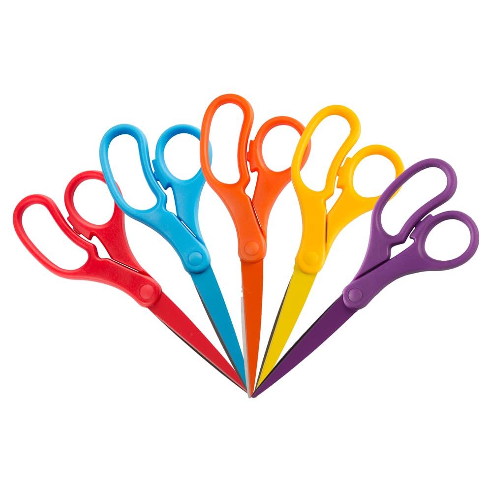 JAM PAPER Multi-Purpose Precision Scissors - 8 Inch - White - Ergonomic Handle & Stainless Steel Blades - Sold Individually