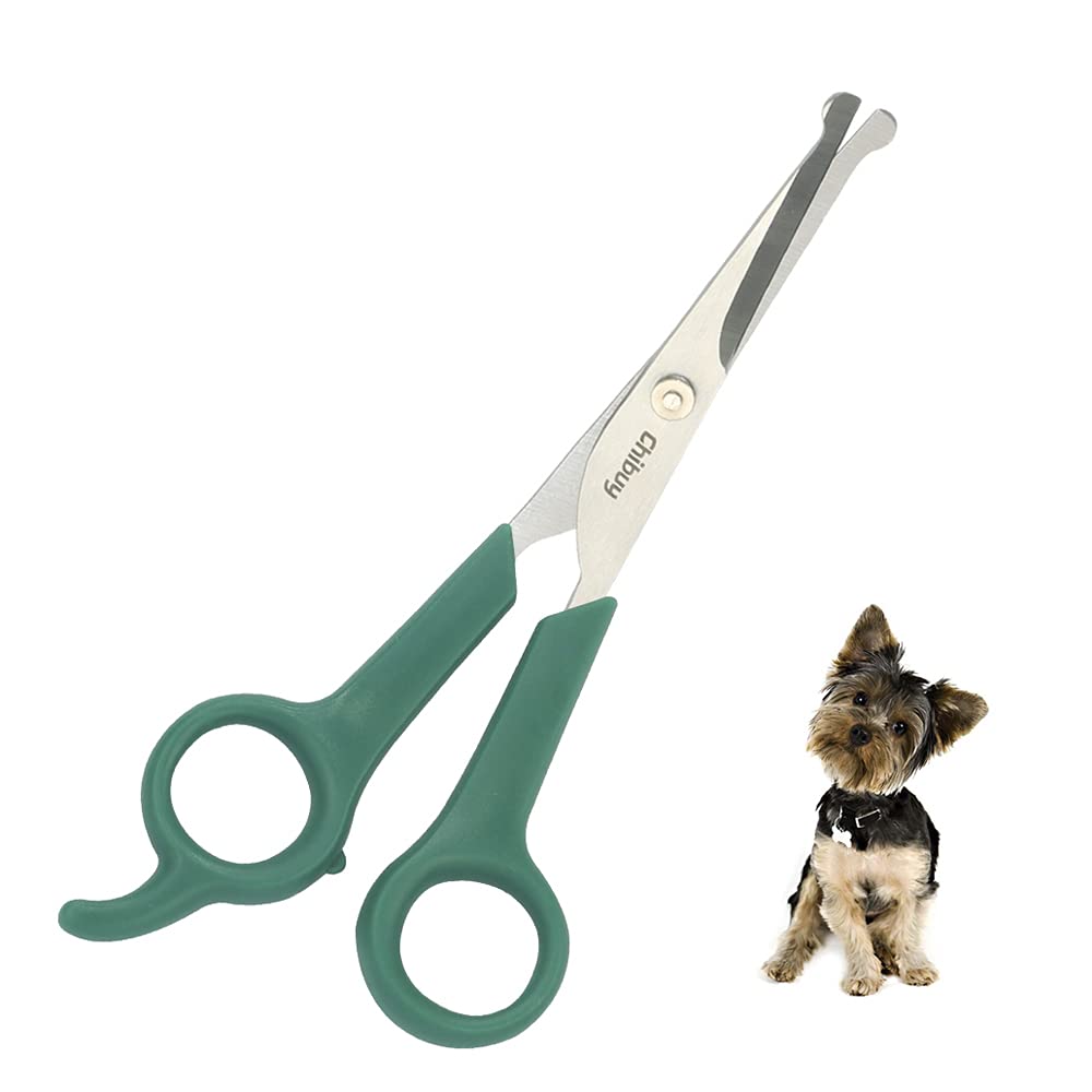 Chibuy Professional Pet Grooming Scissors with Round Tip Stainless Steel Dog Eye Cutter for Dogs and Cats, Professional Grooming Tool, Size 6.70" x 2.6" x 0.43" 1. Grey