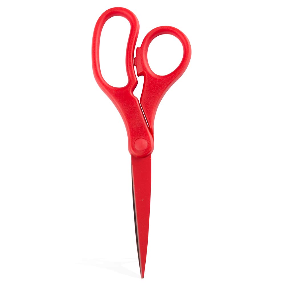 JAM PAPER Multi-Purpose Precision Scissors - 8 Inch - White - Ergonomic Handle & Stainless Steel Blades - Sold Individually