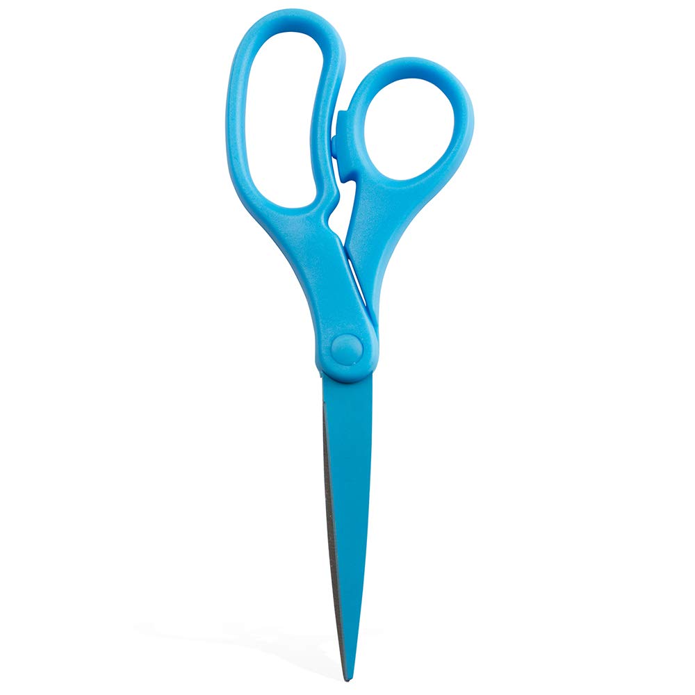 JAM PAPER Multi-Purpose Precision Scissors - 8 Inch - White - Ergonomic Handle & Stainless Steel Blades - Sold Individually