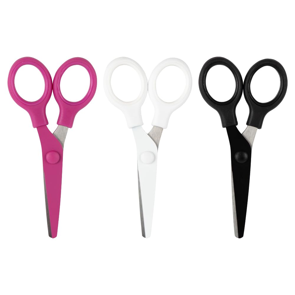 JAM PAPER Multi-Purpose Precision Scissors - 8 Inch - White - Ergonomic Handle & Stainless Steel Blades - Sold Individually