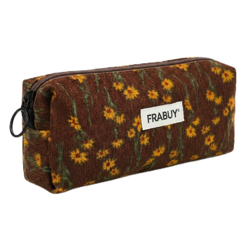 Soft Corduroy Pencil Case Pen Pouch Organizer, Small Stationery Bag