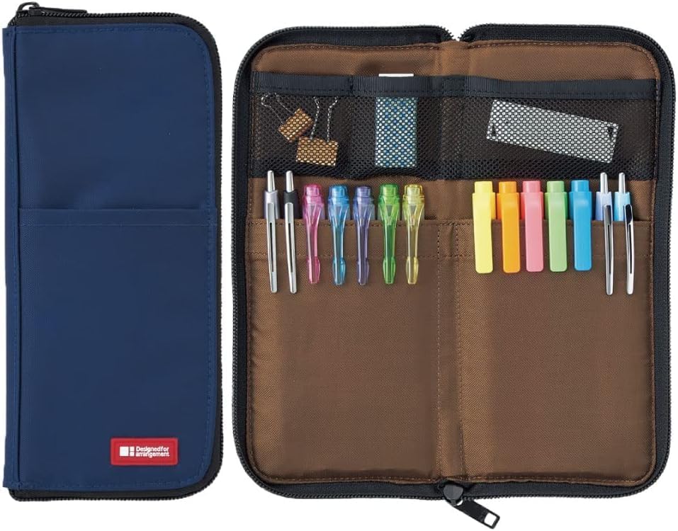 LIHITLAB LAB Slim Pen/Pencil Pouch, 0.7 × 3.9 × 8.5 Inches, Indigo (A7652-11)