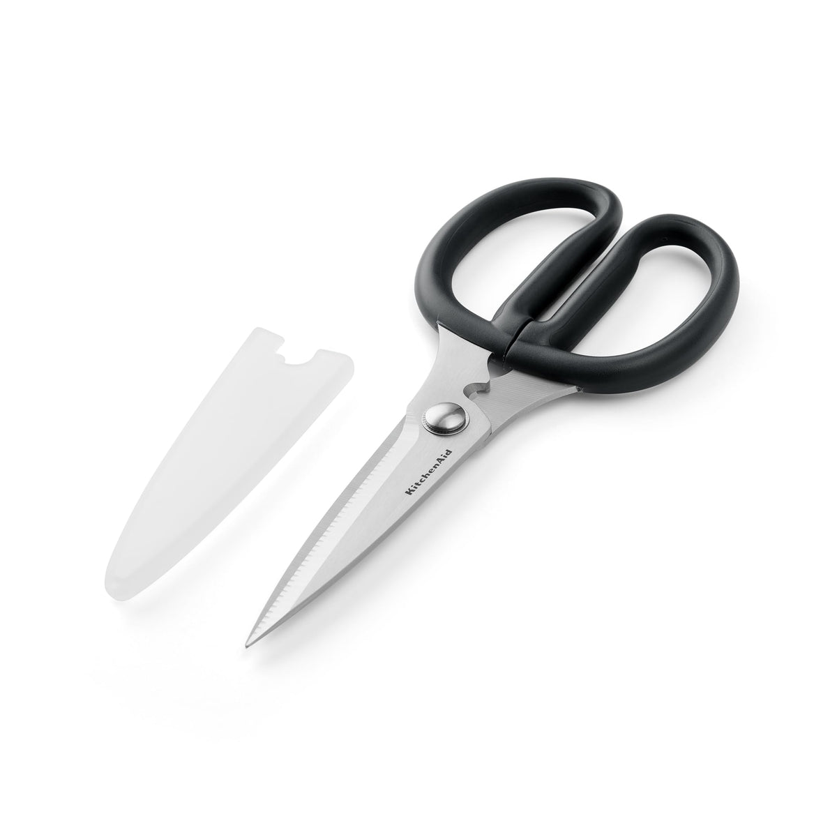 KitchenAid All Purpose Kitchen Shears with Protective Sheath Durable Stainless Steel Scissors, Dishwasher Safe, Soft Grip Comfort Handle, 8.72 Inch, Pistachio
