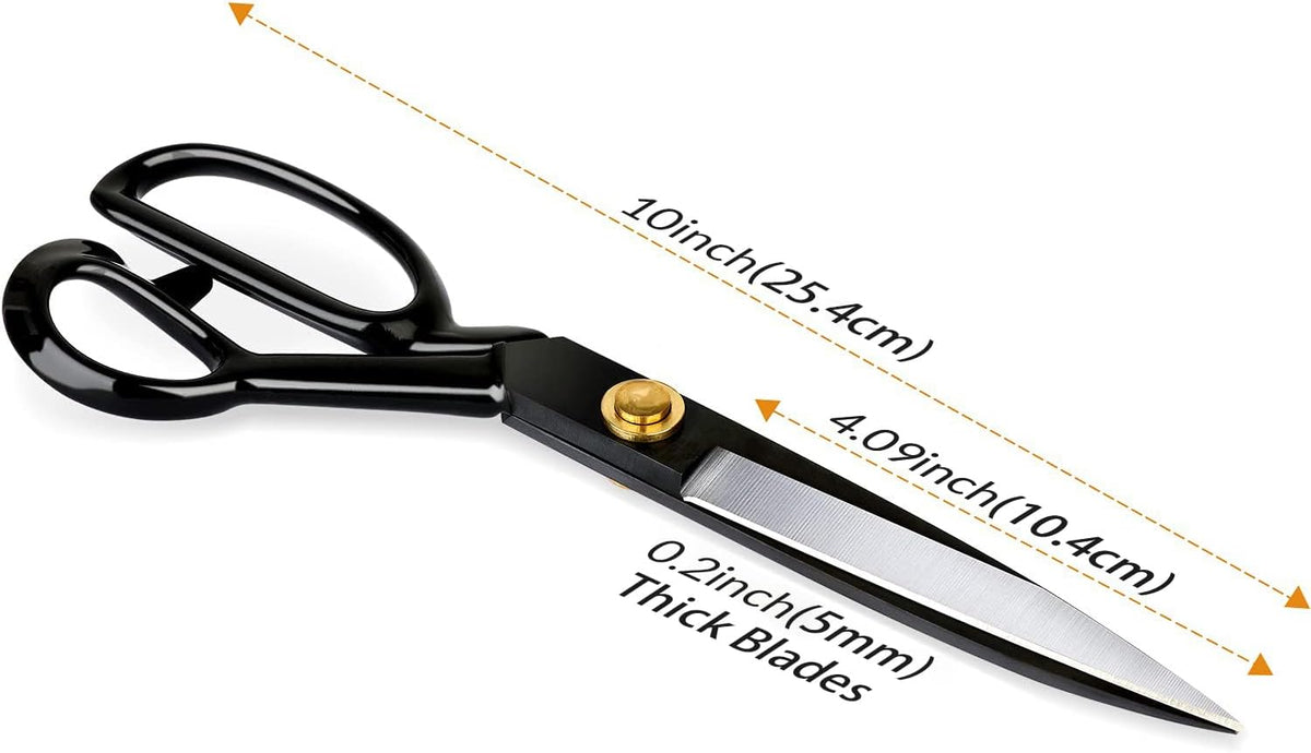 Fabric Scissors Professional 10 inch Heavy Duty Scissors for Leather Sewing shears for Tailoring Industrial Strength High Carbon Steel Tailor Shears Sharp for Home Office Artists Dressmakers