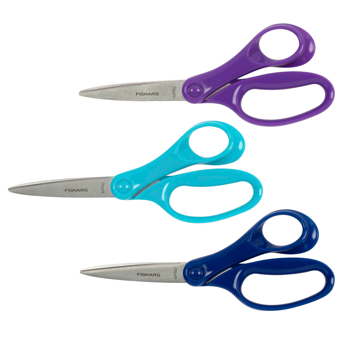 Fiskars 7" Student Scissors for Kids Ages 12-14, School & Crafting, Blue