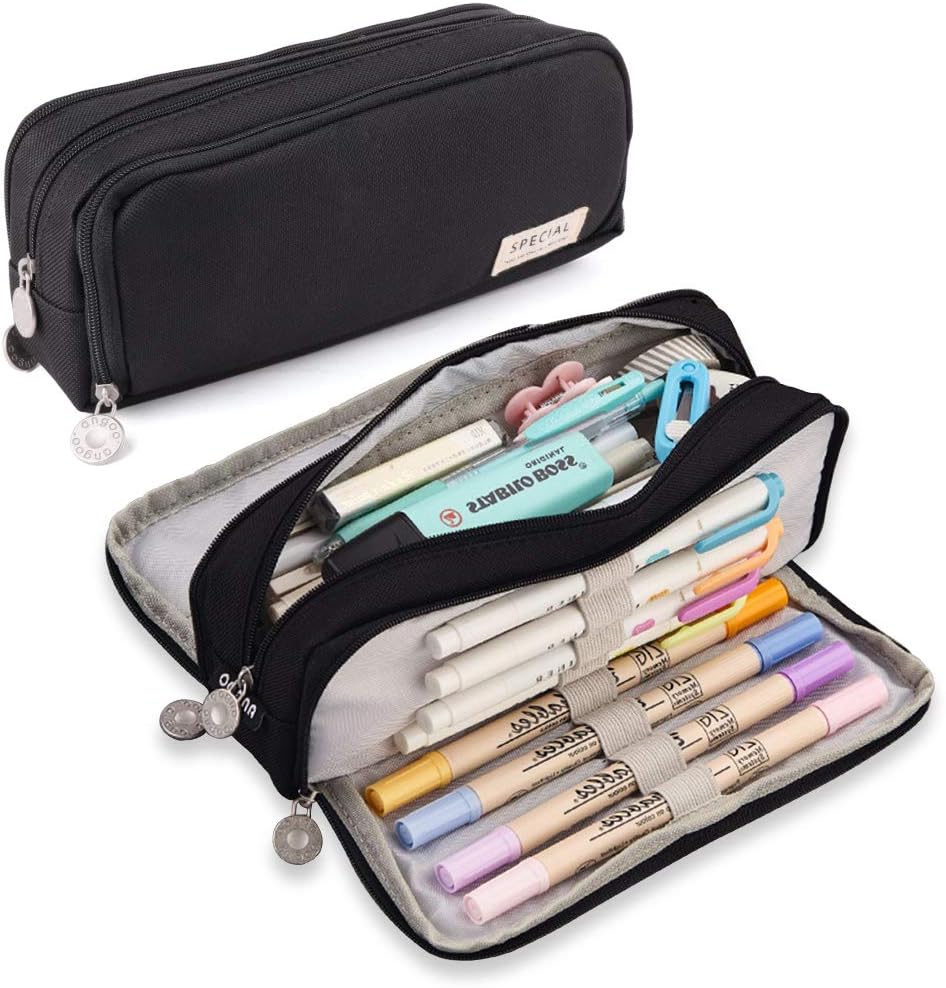 iSuperb Large Pencil Case 3 Compartments Pencil Pouch Big Capacity Pencil Bag for Kids Teen Girls Boys Student School Supplies Oxford Organizer Pen Bag Cosmetic Makeup Pouch