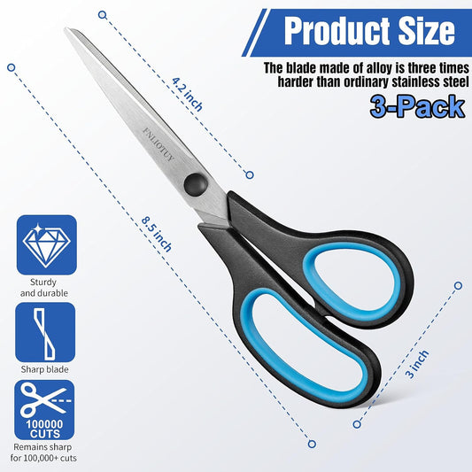 8.5" Heavy Duty Scissors All Purpose for Office Home School Sewing Crafts