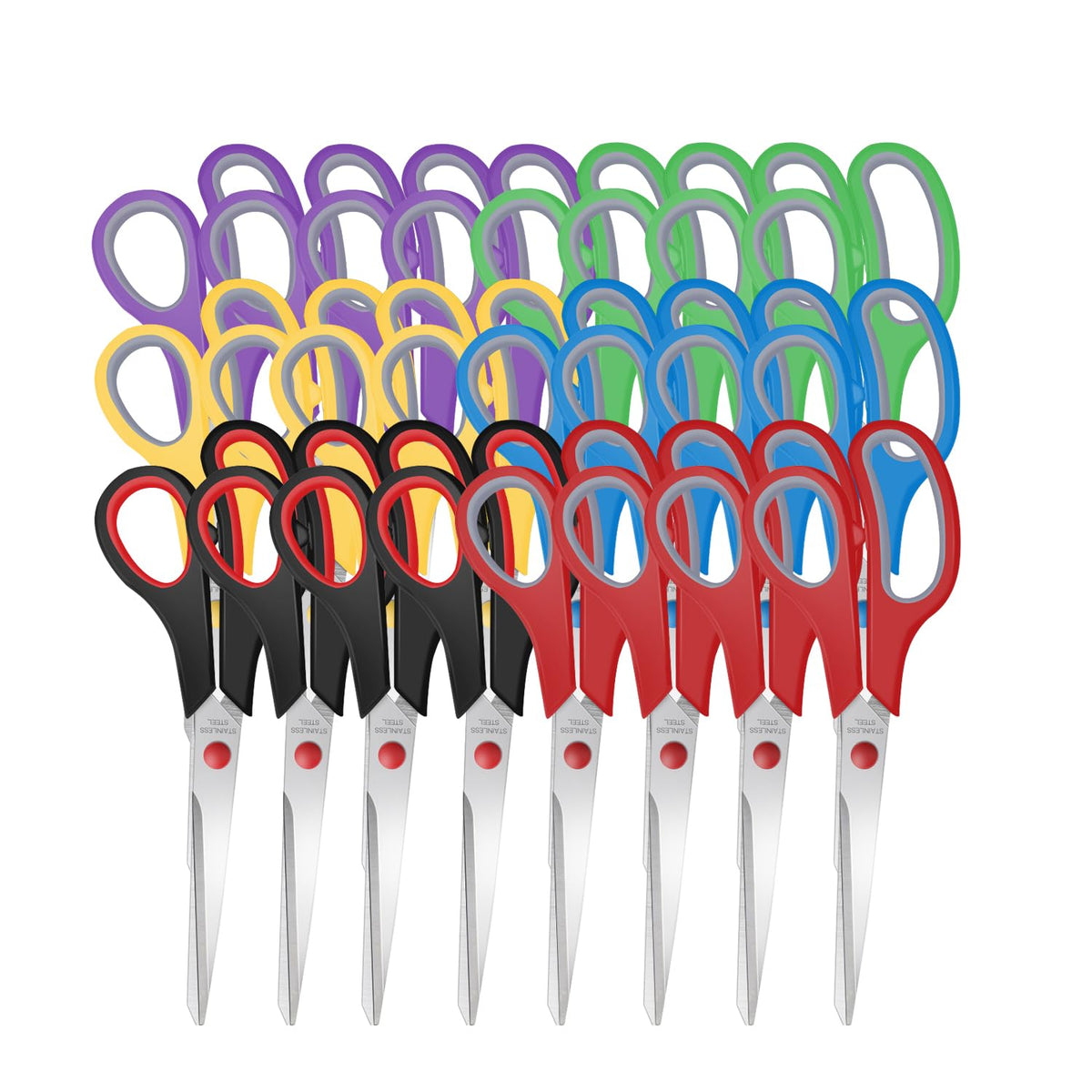 3 Packs 8" Sewing Craft Scissors Bulk,Multipurpose Heavy Duty Sharp Paper Scissors,All Purpose Stainless Steel Scissors for Home Office Student Teacher Supplies