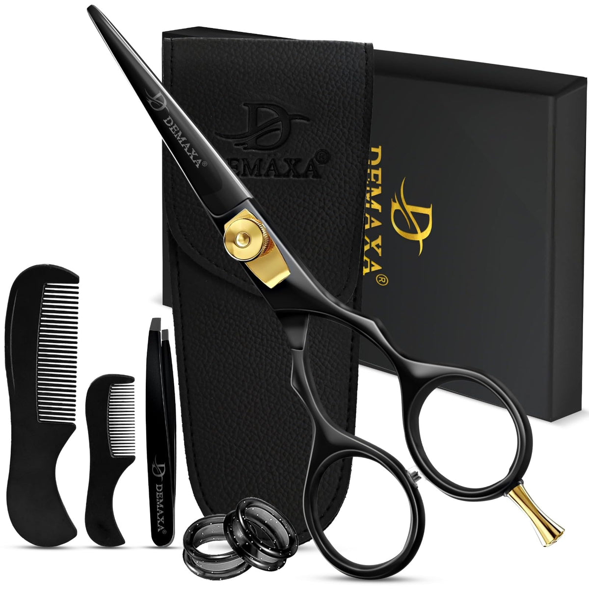 DEMAXA Professional Hair Scissors 6.5 Inch - Premium High Carbon Stainless Steel Barber Salon Hair Shears for Haircut Scissors - Ergonomic Design Super-Sharp Hair cutting Shears Blades