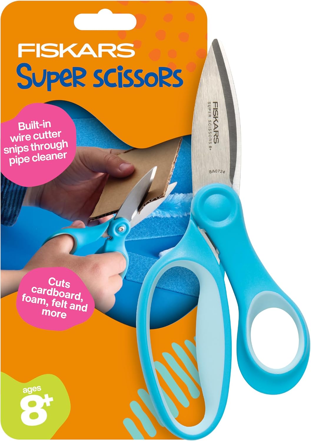 Fiskars 6" Kids Super Scissors with PowerCut Technology, Stainless Steel, School Supplies