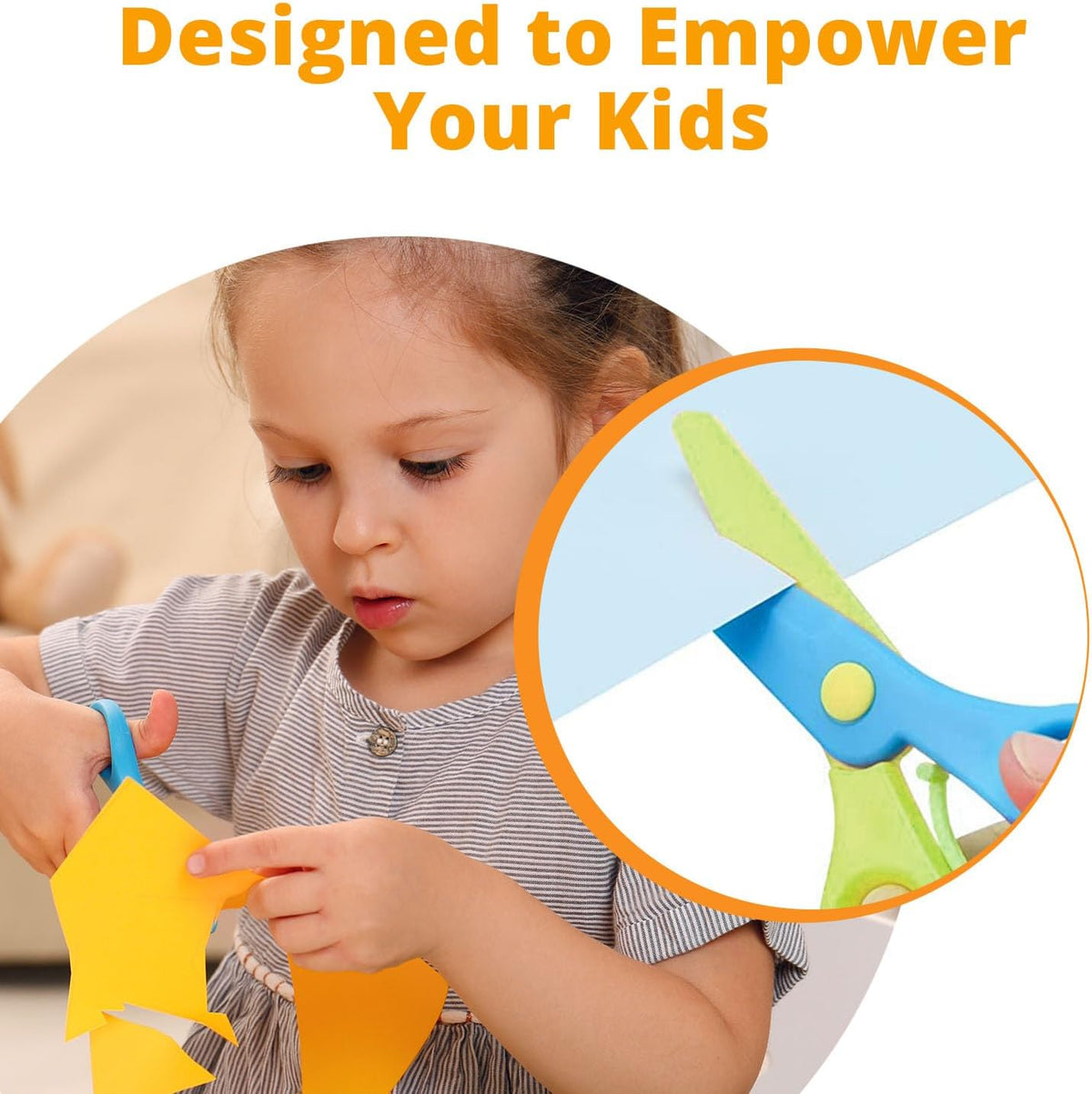Channie's Safety Scissors for Small Hands (Ages 3-5) - Kid-Safe Plastic Training Scissors for Preschoolers, Toddler Safety Scissors (2 pack)