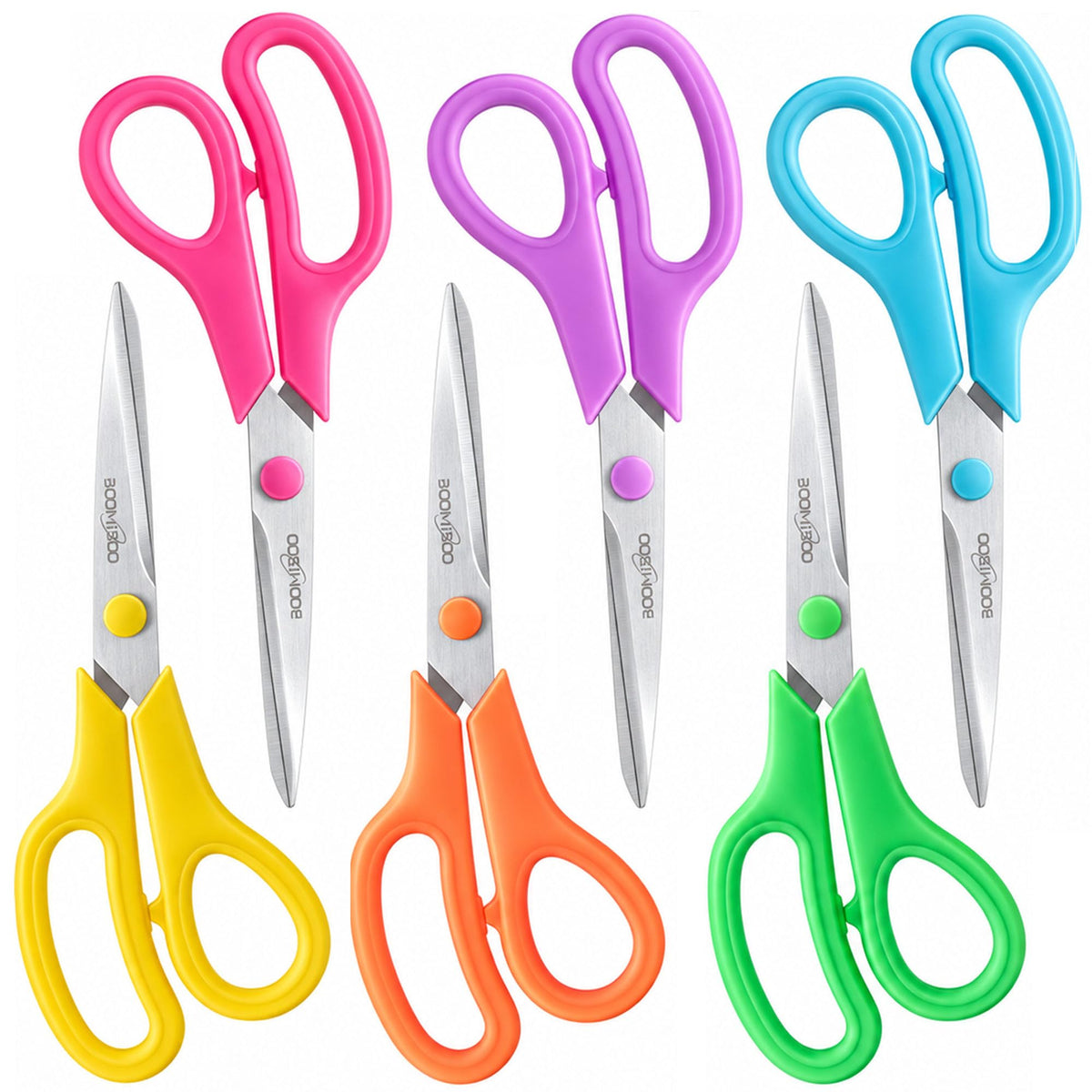 6PCS 8" Scissors,Sharp Stainless Steel All Purpose for Office School Crafts
