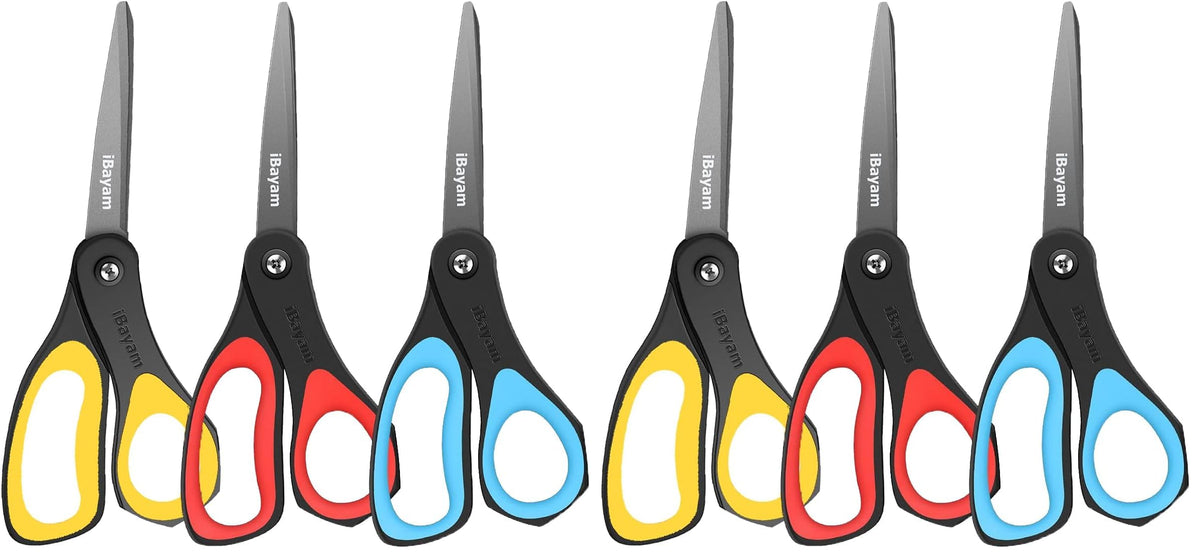 iBayam 8.5" Heavy Duty Scissors All Purpose for Office School Crafts Sewing