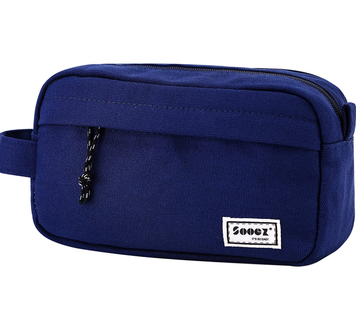 Sooez Big Capacity Pencil Case, Upgraded Canvas Pencil Pouch Large Pencil Bag Organizer, Separate Compartments Easy Grip Handle, Aesthetic Supply for School Teens Adults, Black Pen Case