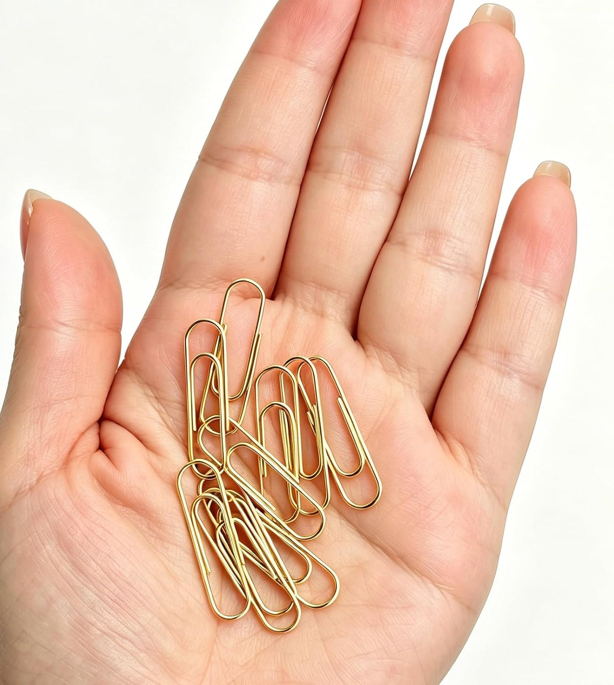 Gold Paper Clips, 120 Count, 1.1 Inch (28mm) Small Paperclips, Office Supplies for Documents, Files, Notes, and Bookmarks
