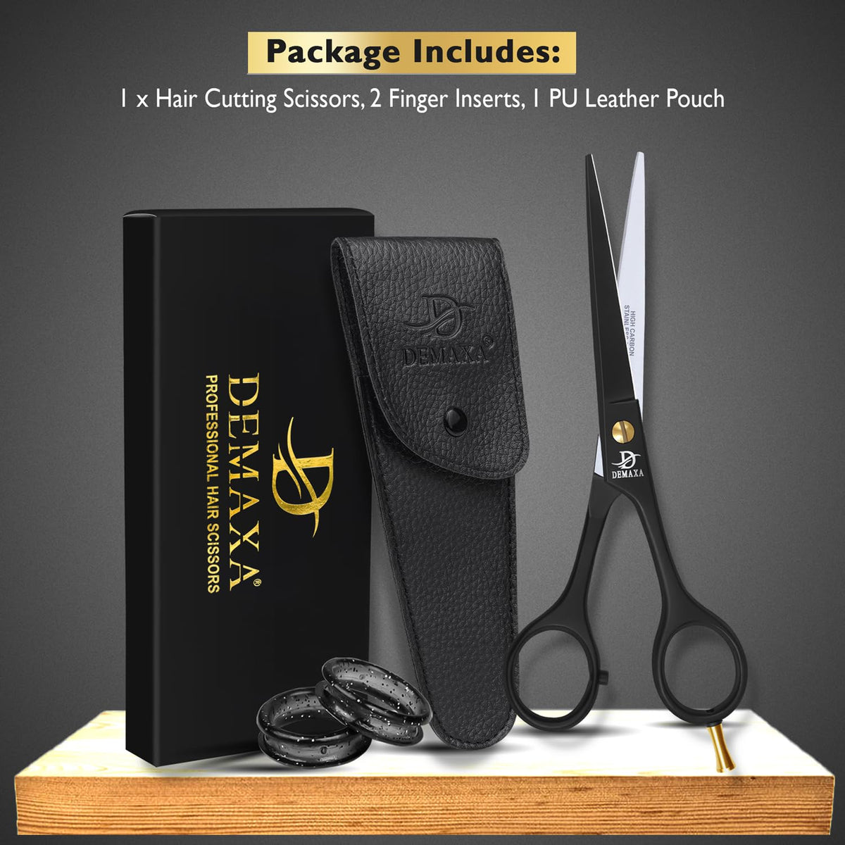 DEMAXA Professional Hair Scissors 6.5 Inch - Premium High Carbon Stainless Steel Barber Salon Hair Shears for Haircut Scissors - Ergonomic Design Super-Sharp Hair cutting Shears Blades