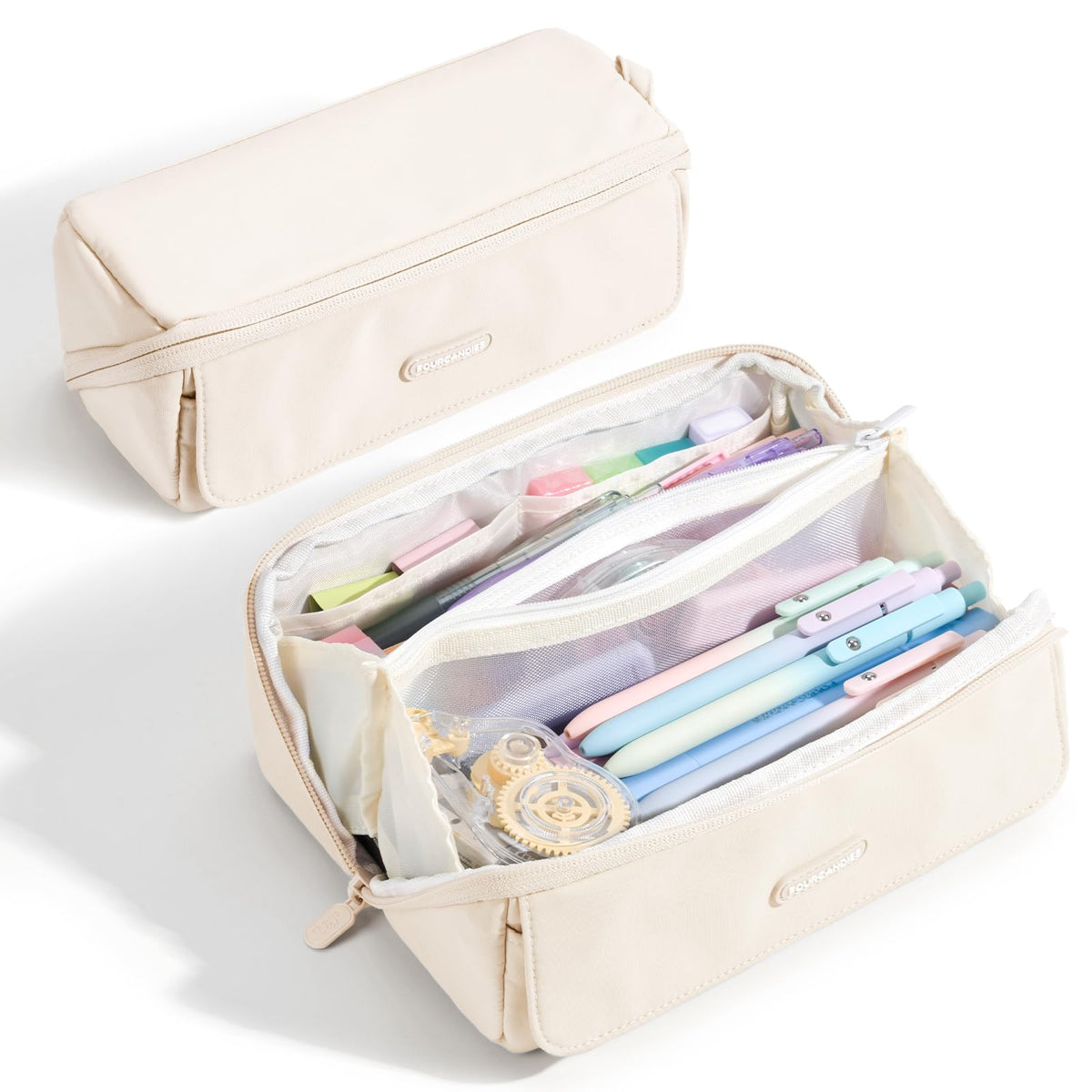 Four Candies Large Pencil Case, 5 Compartments Pen Organizer Pouch