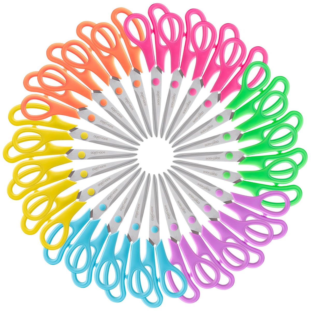 6PCS 8" Scissors,Sharp Stainless Steel All Purpose for Office School Crafts