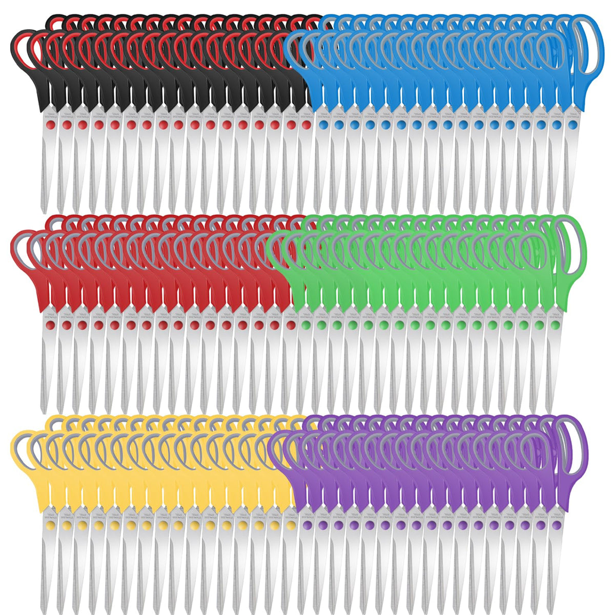 3 Packs 8" Sewing Craft Scissors Bulk,Multipurpose Heavy Duty Sharp Paper Scissors,All Purpose Stainless Steel Scissors for Home Office Student Teacher Supplies