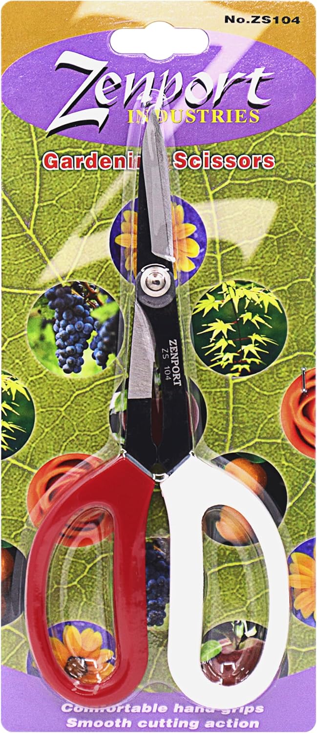 Zenport ZS104 Deluxe Garden Scissors, 8" Carbon Steel Utility Shears