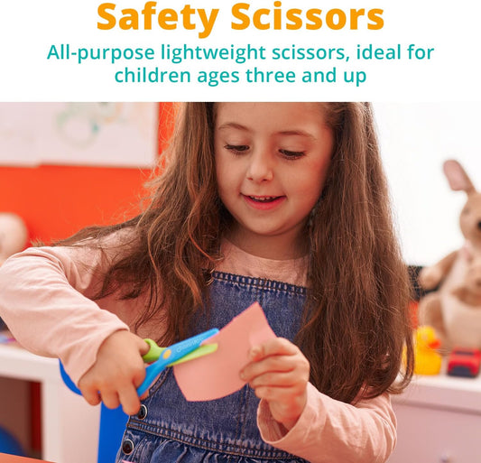 Channie's Safety Scissors for Small Hands (Ages 3-5) - Kid-Safe Plastic Training Scissors for Preschoolers, Toddler Safety Scissors (2 pack)