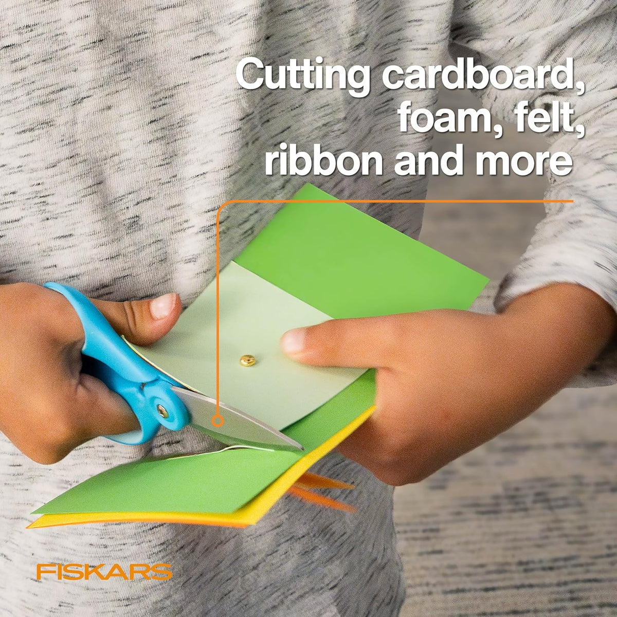 Fiskars 6" Kids Super Scissors with PowerCut Technology, Stainless Steel, School Supplies