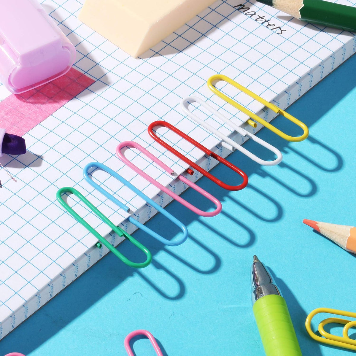 Mr. Pen- Paper Clips, 2 Inch, 240 Pack, Large Colored Paper Clips