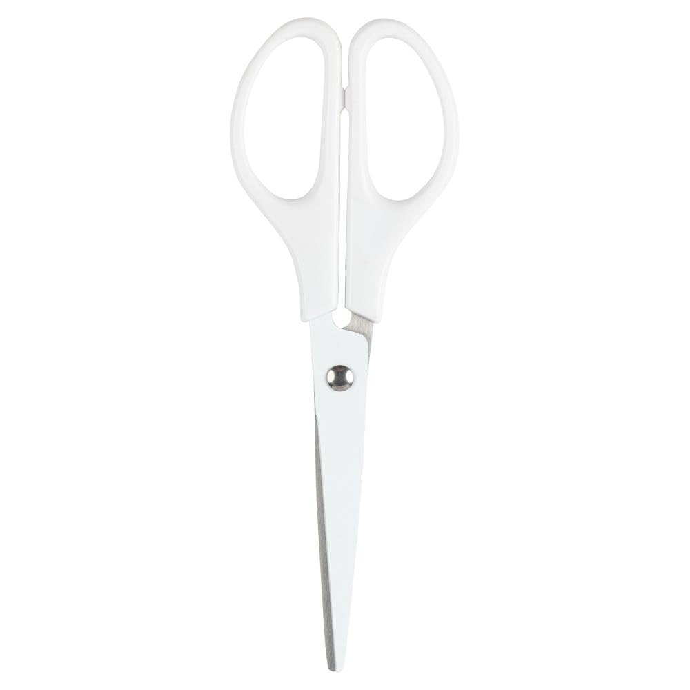 JAM PAPER Multi-Purpose Precision Scissors - 8 Inch - White - Ergonomic Handle & Stainless Steel Blades - Sold Individually