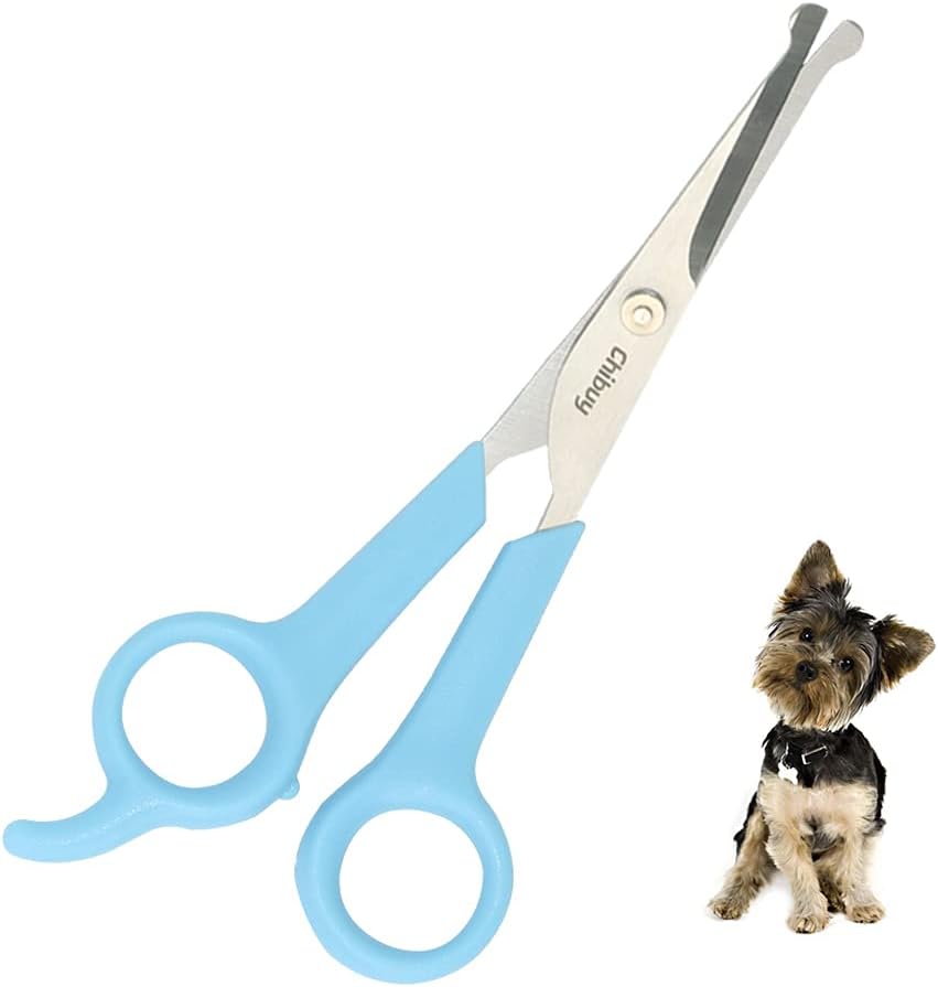 Chibuy Professional Pet Grooming Scissors with Round Tip Stainless Steel Dog Eye Cutter for Dogs and Cats, Professional Grooming Tool, Size 6.70" x 2.6" x 0.43" 1. Grey