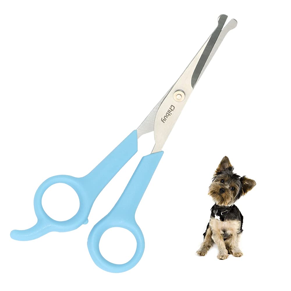 Chibuy Professional Pet Grooming Scissors with Round Tip Stainless Steel Dog Eye Cutter for Dogs and Cats, Professional Grooming Tool, Size 6.70" x 2.6" x 0.43" 1. Grey