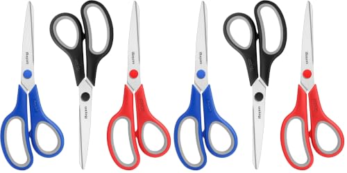 iBayam 8.5" Scissors All Purpose, 2.5mm Sharp Blade, 3 Cute School Office
