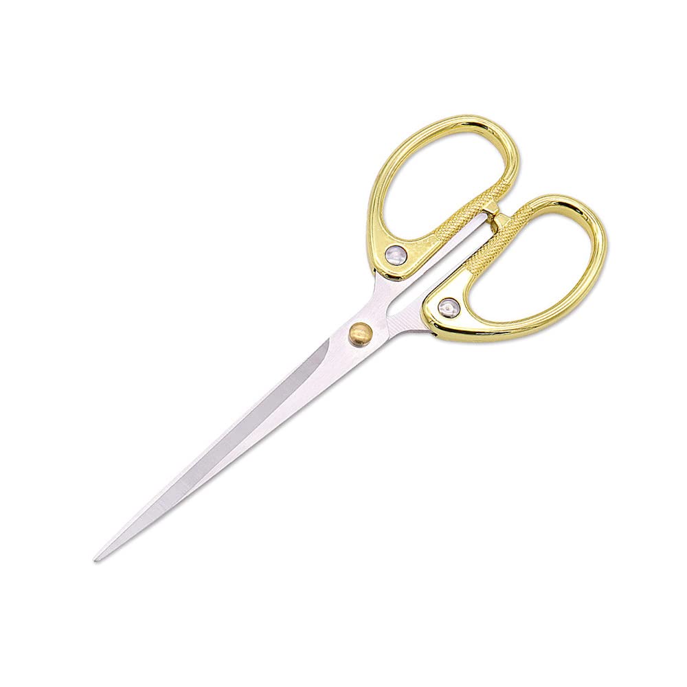 5" All Stainless Steel Office Scissors,Ultra Sharp Blade Shears,Sturdy Sharp Scissor for Office Home School Sewing Fabric Craft Paper All Purpose Scissors Gold