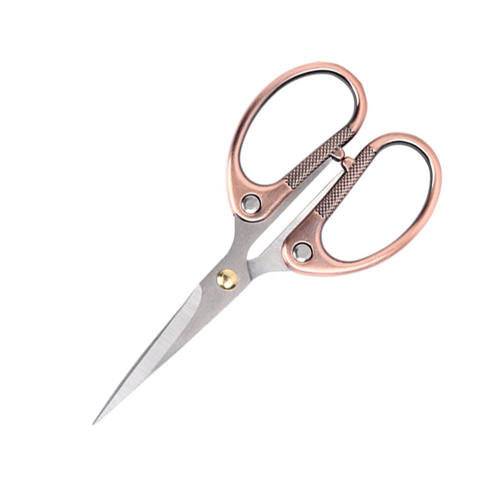 5" All Stainless Steel Office Scissors,Ultra Sharp Blade Shears,Sturdy Sharp Scissor for Office Home School Sewing Fabric Craft Paper All Purpose Scissors Gold