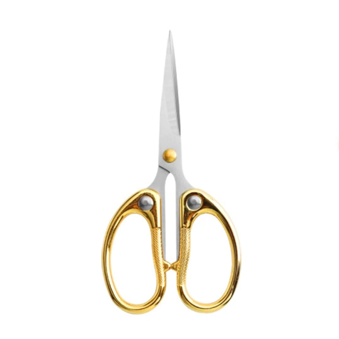 5" All Stainless Steel Office Scissors,Ultra Sharp Blade Shears,Sturdy Sharp Scissor for Office Home School Sewing Fabric Craft Paper All Purpose Scissors Gold