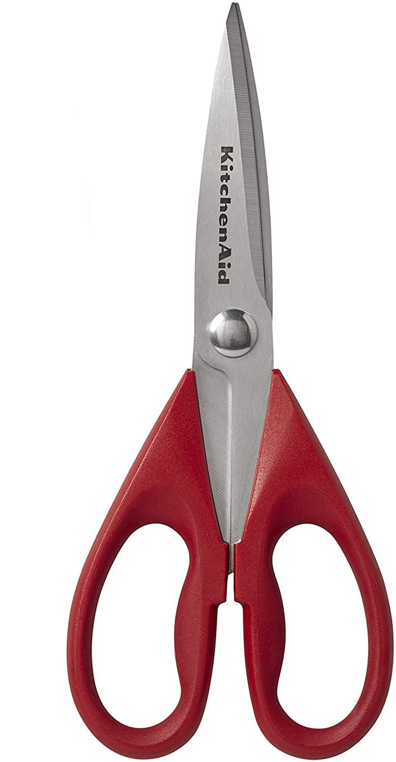 KitchenAid All Purpose Kitchen Shears with Protective Sheath Durable Stainless Steel Scissors, Dishwasher Safe, Soft Grip Comfort Handle, 8.72 Inch, Pistachio