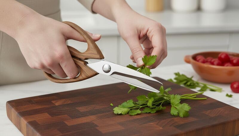 Farberware Stainless Steel Kitchen Shears Faux Wood Handle
