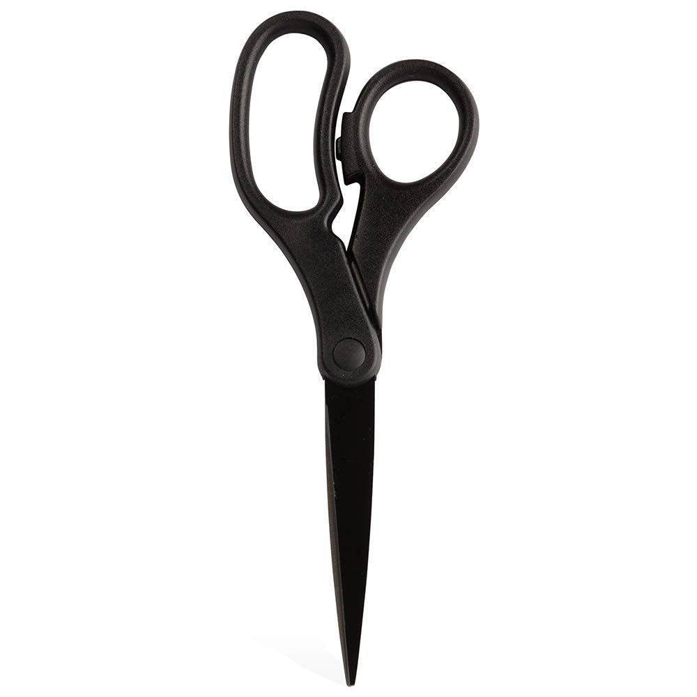 JAM PAPER Multi-Purpose Precision Scissors - 8 Inch - White - Ergonomic Handle & Stainless Steel Blades - Sold Individually