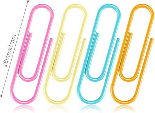 Paper Clips 28mm Assorted Color Paperclips for Office Premium Clips for Paperwork Paper Clips Small Paperclip Rustproof Paperclips Great for Office School Document Organizing (120pcs)
