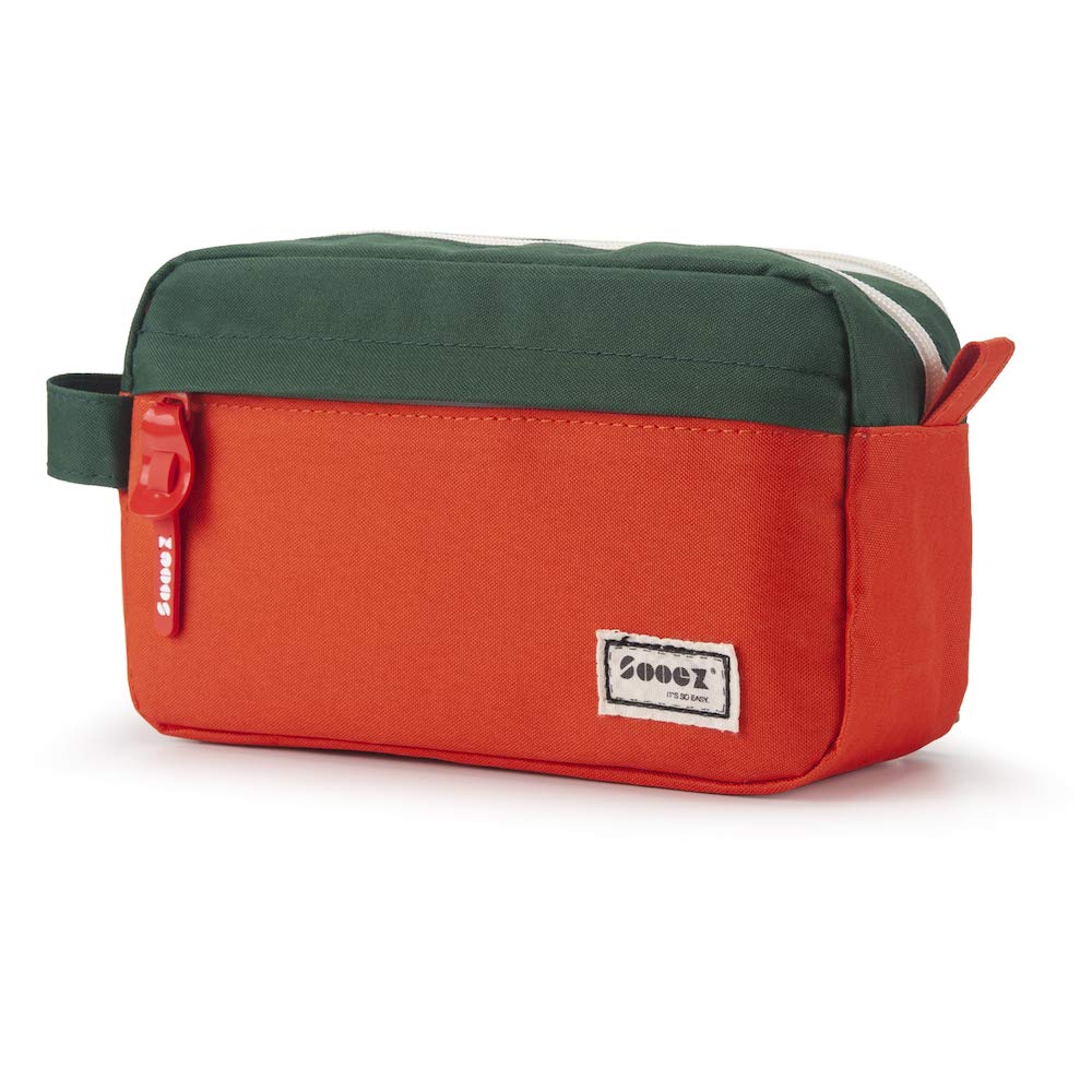 Sooez Big Capacity Pencil Case, Upgraded Canvas Pencil Pouch Large Pencil Bag Organizer, Separate Compartments Easy Grip Handle, Aesthetic Supply for School Teens Adults, Black Pen Case
