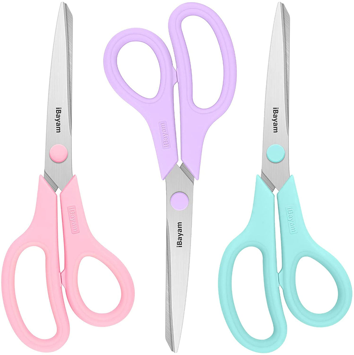 iBayam 8.5" Heavy Duty Black Scissors for Office School Classroom Home Use