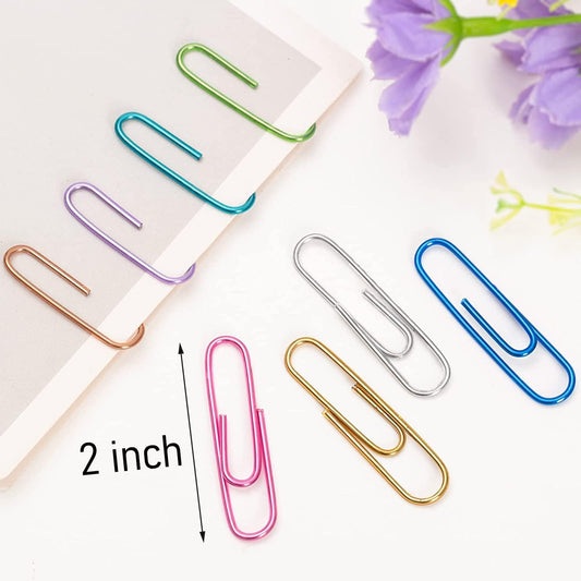 Jumbo Paper Clips, 150pcs 2 Inch Large Colored Paper Clip