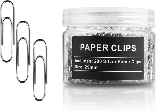 Paper Clips, 200 Pack, Paperclips, Paper Clip, Suitable for Office, School, and Daily use, Also Used for Daily DIY, Clip(Silver)